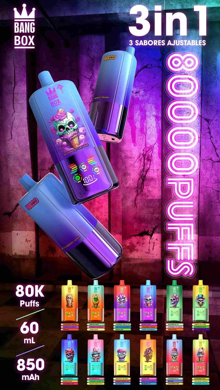 BANG BOX 80 k Puffs, 3 in1, regulējamas garšas e-cigarete